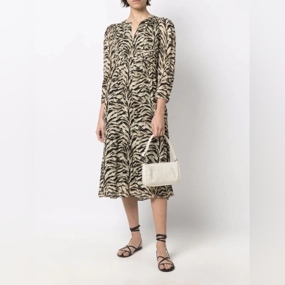 ba&sh Dresses & Skirts - ba&sh Jacquard Midi Dress with Tiger Print Medium